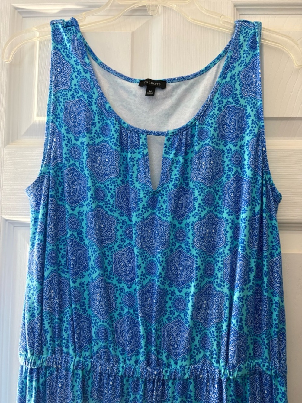 Talbots Blue Turquoise Printed Sleeveless Maxi Dress - Picture 4 of 5